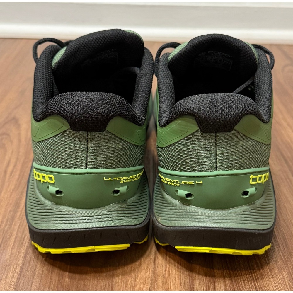 Topo Athletic Ultraventure 4 Trail Running Shoes Mens Green Yellow Vibram Sz 11 - Picture 10 of 12